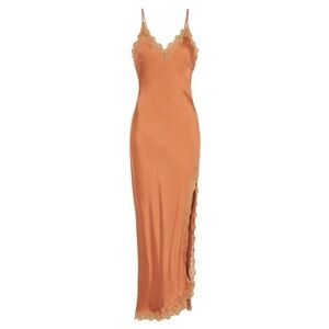Rizzo Silk Slip Dress in Copper